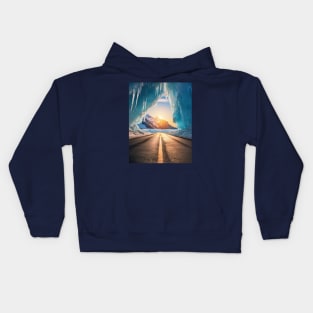 the ice tunnel road Kids Hoodie